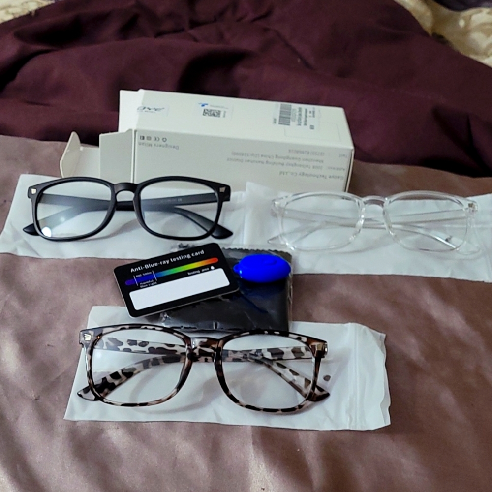 Pack of 3 Blue Light blocking Glasses unisex - New